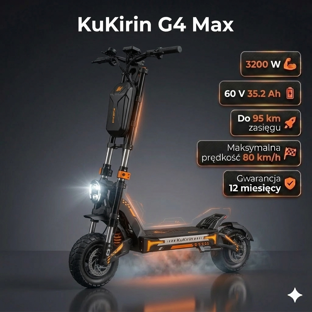 Hulajnoga elektryczna KuKirin G4 Max (3200W, 35,2Ah, 60V)