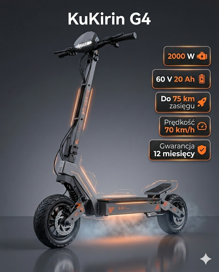 Hulajnoga elektryczna KuKirin G4 (2000W, 20 Ah, 60V) 2026 Nowa